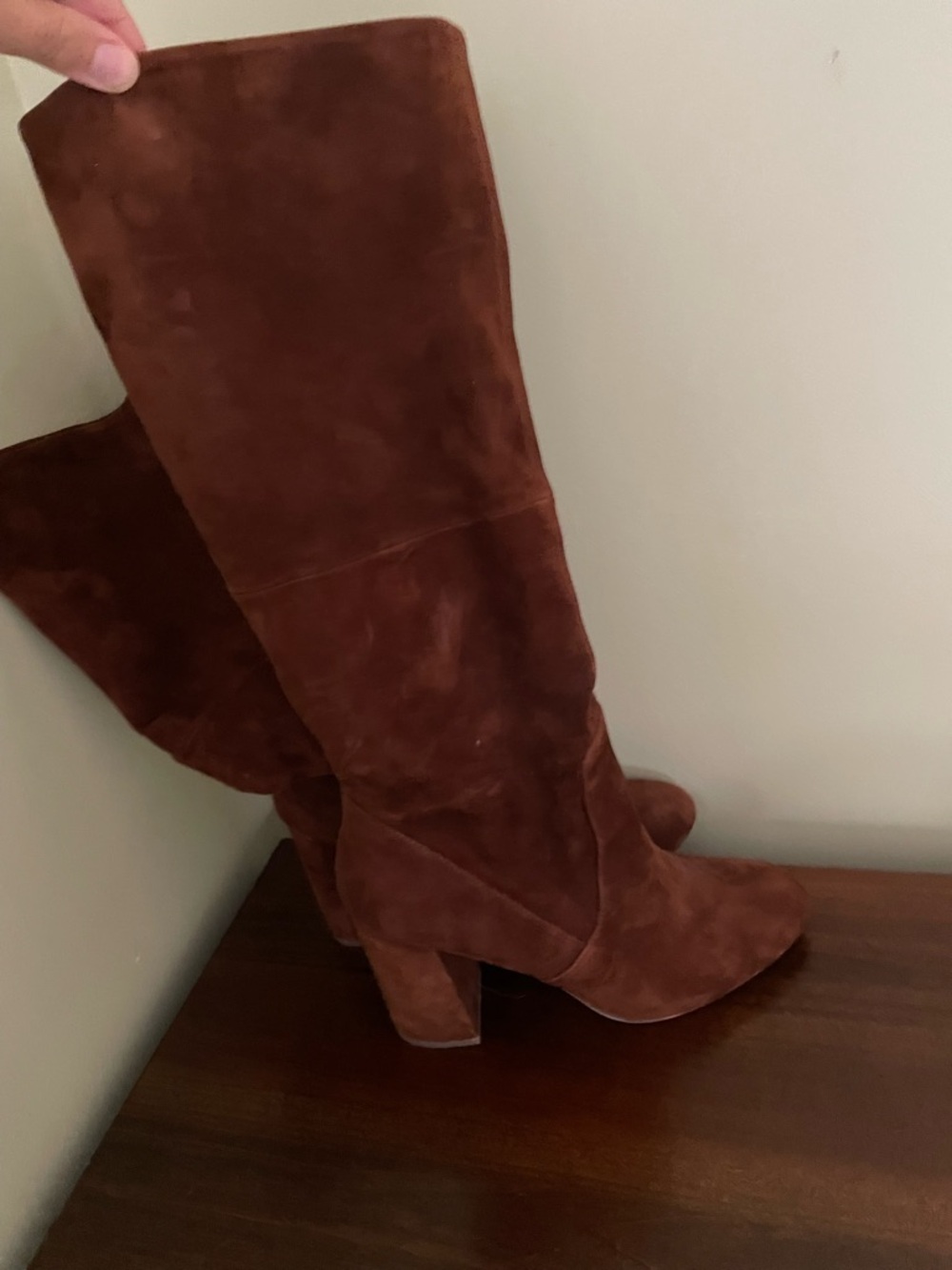 Steve Madden Suede Knee-High Block Heel Boots - Brown